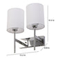 JS-VP S-415-2W Cloth Shade Wall Lights 2xE27 Mild Steel & Glass Material Chrome & White Finish