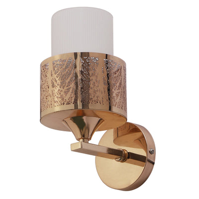 JS-VP S-416-1W Modern Wall Lights 1xE27 Mild Steel & Glass Material Gold & White Finish