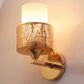 JS-VP S-416-1W Modern Wall Lights 1xE27 Mild Steel & Glass Material Gold & White Finish
