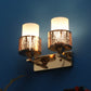 JS-VP S-416-2W Modern Wall Lights 1xE27 Mild Steel & Glass Material Gold & White Finish
