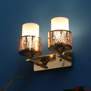 JS-VP S-416-2W Modern Wall Lights 1xE27 Mild Steel & Glass Material Gold & White Finish