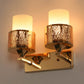 JS-VP S-416-2W Modern Wall Lights 1xE27 Mild Steel & Glass Material Gold & White Finish