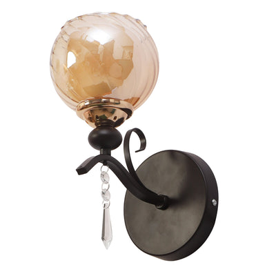 JS-VP S-419-1W Modern Wall Lights 1xE27 Mild Steel & Glass Material Dark Brown & Champaign Finish