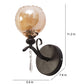 JS-VP S-419-1W Modern Wall Lights 1xE27 Mild Steel & Glass Material Dark Brown & Champaign Finish