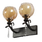 JS-VP S-419-2W Modern Wall Lights 2xE27 Mild Steel & Glass Material Dark Brown & Champaign Finish