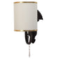 JS-VP S-420-1W Cloth Shade Wall Lights 1xE27 Mild Steel & Glass Material Dark Brown & White Finish
