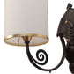 JS-VP S-420-1W Cloth Shade Wall Lights 1xE27 Mild Steel & Glass Material Dark Brown & White Finish