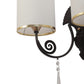 JS-VP S-420-2W Cloth Shade Wall Lights 2xE27 Mild Steel & Glass Material Dark Brown & White Finish