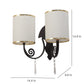 JS-VP S-420-2W Cloth Shade Wall Lights 2xE27 Mild Steel & Glass Material Dark Brown & White Finish