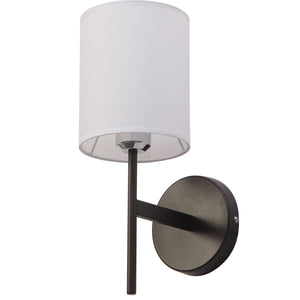 JS-VP S-421-1W Cloth Shade Wall Lights 1xE27 Mild Steel & Glass Material Dark Brown & White Finish