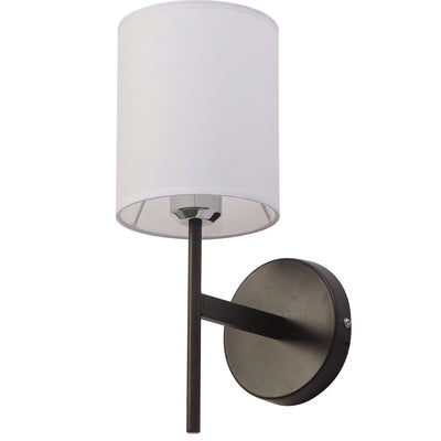 JS-VP S-421-1W Cloth Shade Wall Lights 1xE27 Mild Steel & Glass Material Dark Brown & White Finish