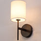 JS-VP S-421-1W Cloth Shade Wall Lights 1xE27 Mild Steel & Glass Material Dark Brown & White Finish