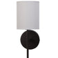 JS-VP S-421-1W Cloth Shade Wall Lights 1xE27 Mild Steel & Glass Material Dark Brown & White Finish