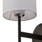 JS-VP S-421-1W Cloth Shade Wall Lights 1xE27 Mild Steel & Glass Material Dark Brown & White Finish