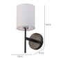 JS-VP S-421-1W Cloth Shade Wall Lights 1xE27 Mild Steel & Glass Material Dark Brown & White Finish