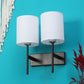 JS-VP S-421-2W Cloth Shade Wall Lights 2xE27 Mild Steel & Glass Material Dark Brown & White Finish
