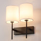 JS-VP S-421-2W Cloth Shade Wall Lights 2xE27 Mild Steel & Glass Material Dark Brown & White Finish