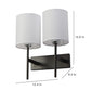 JS-VP S-421-2W Cloth Shade Wall Lights 2xE27 Mild Steel & Glass Material Dark Brown & White Finish