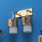 JS-VP S-422-2W Modern Wall Lights 2xE27 Mild Steel & Glass Material Gold & White Finish