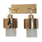 JS-VP S-422-2W Modern Wall Lights 2xE27 Mild Steel & Glass Material Gold & White Finish