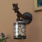 JS-VP S-423-1W Wooden Wall Lights 1xE27 Wood & Glass Material Dark Brown & Gold, Black Finish