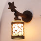 JS-VP S-423-1W Wooden Wall Lights 1xE27 Wood & Glass Material Dark Brown & Gold, Black Finish