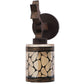 JS-VP S-423-1W Wooden Wall Lights 1xE27 Wood & Glass Material Dark Brown & Gold, Black Finish