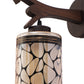 JS-VP S-423-1W Wooden Wall Lights 1xE27 Wood & Glass Material Dark Brown & Gold, Black Finish
