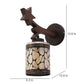 JS-VP S-423-1W Wooden Wall Lights 1xE27 Wood & Glass Material Dark Brown & Gold, Black Finish