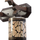 JS-VP S-423-2W Wooden Wall Lights 2xE27 Wood & Glass Material Dark Brown & Gold, Black Finish