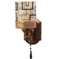 JS-VP S-424-1W Modern Wall Lights 1xE27 Mild Steel & Glass Material Antique & Champaign Finish