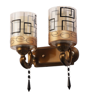 JS-VP S-424-2W Modern Wall Lights 2xE27 Mild Steel & Glass Material Antique & Champaign Finish
