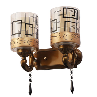 JS-VP S-424-2W Modern Wall Lights 2xE27 Mild Steel & Glass Material Antique & Champaign Finish