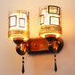 JS-VP S-424-2W Modern Wall Lights 2xE27 Mild Steel & Glass Material Antique & Champaign Finish
