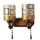 JS-VP S-424-2W Modern Wall Lights 2xE27 Mild Steel & Glass Material Antique & Champaign Finish