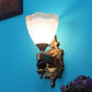 JS-VP S-425-1W Modern Wall Lights 1xE27 Mild Steel & Glass Material Antique & Gold, White Finish