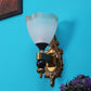 JS-VP S-425-1W Modern Wall Lights 1xE27 Mild Steel & Glass Material Antique & Gold, White Finish