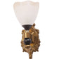 JS-VP S-425-1W Modern Wall Lights 1xE27 Mild Steel & Glass Material Antique & Gold, White Finish