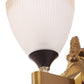 JS-VP S-425-1W Modern Wall Lights 1xE27 Mild Steel & Glass Material Antique & Gold, White Finish