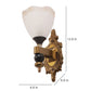 JS-VP S-425-1W Modern Wall Lights 1xE27 Mild Steel & Glass Material Antique & Gold, White Finish