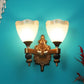 JS-VP S-425-2W Modern Wall Lights 2xE27 Mild Steel & Glass Material Antique & Gold, White Finish