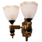 JS-VP S-425-2W Modern Wall Lights 2xE27 Mild Steel & Glass Material Antique & Gold, White Finish
