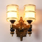 JS-VP S-426-2W Modern Wall Lights 2xE27 Mild Steel & Glass Material Antique & Champaign Finish