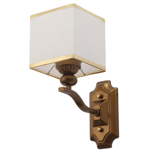 JS-VP S-427-1W Cloth Shade Wall Lights 1xE27 Mild Steel & Fabric Material Antique & White Finish