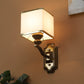 JS-VP S-427-1W Cloth Shade Wall Lights 1xE27 Mild Steel & Fabric Material Antique & White Finish