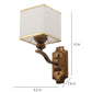 JS-VP S-427-1W Cloth Shade Wall Lights 1xE27 Mild Steel & Fabric Material Antique & White Finish