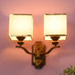 JS-VP S-427-2W Cloth Shade Wall Lights 2xE27 Mild Steel & Fabric Material Antique & White Finish