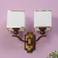 JS-VP S-427-2W Cloth Shade Wall Lights 2xE27 Mild Steel & Fabric Material Antique & White Finish