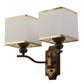 JS-VP S-427-2W Cloth Shade Wall Lights 2xE27 Mild Steel & Fabric Material Antique & White Finish