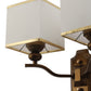 JS-VP S-427-2W Cloth Shade Wall Lights 2xE27 Mild Steel & Fabric Material Antique & White Finish